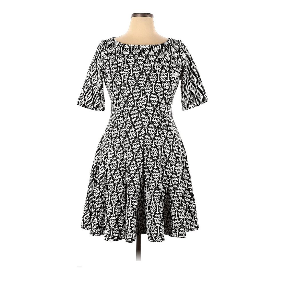 Danny And Nicole Multi Color Black Skater Dress